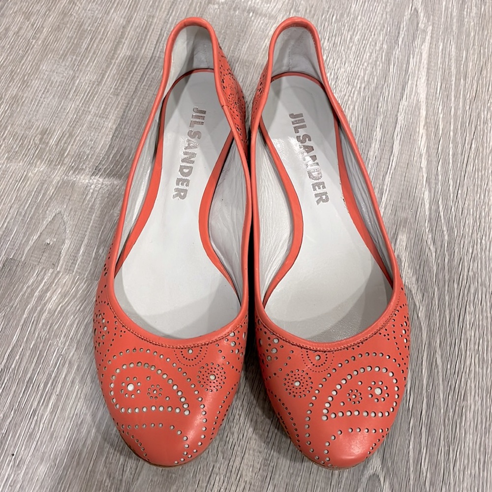 JIL SANDER BALLET FLATS PERFORATED PAISLEY